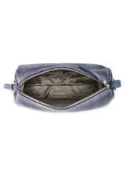 Navy blue suede women's handbag TORES-1249-7C(W26) - product view from above, on a white background.