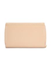 Large beige leather women's wallet PORES-0801R-81(Z25), product view from the back on a white background.