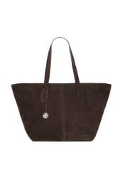 Brown women's shopper bag TORES-1407-1I(Z26) - front product view, on white background.