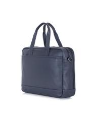 Capacious navy blue leather men's bag TORMS-0015A-69(W24)-02