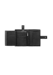 Black men's leather wallet PORMS-0682-99(W26), product view inside on white background.