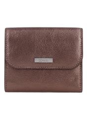 Small women's leather wallet in light brown color PORES-1029-1G(Z26), front product view on white background.