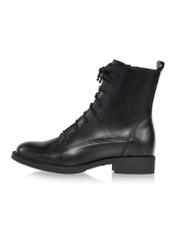 Black women's leather ankle boots BUTYD-1115-99(Z24)-05