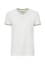 Men's white and green T-shirt TSHMT-0069-12(W24)-04