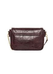 Burgundy small messenger bag TOREC-1254-4D(Z26), product view from the back on a white background.