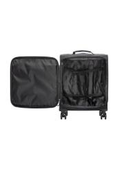 Small suitcase on wheels WALNY-0045-99-19(W26), product view inside on white background.