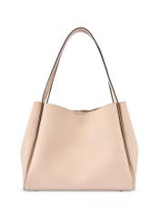 Beige women's shopper bag TOREC-1183-1A(W26) - product view from the back, on a white background.