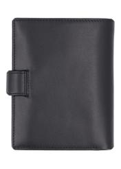 Black men's leather wallet PORMS-0715-99(Z26) - product view from the back, on a white background.