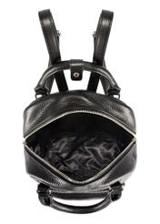 Women's black leather backpack TORES-1146-9I(Z26)- top view of the product on a white background.