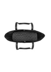 Black leather women's shopper handbag TORES-1389-9P(Z26), product view from above on a white background.