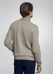 Beige men's turtleneck sweater SWEMT-0095A-81(Z23)-03