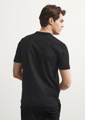 Black polo shirt with stand-up collar POLMT-0061-99(W24)-02