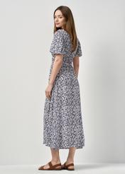 Long navy blue summer dress with flowers SUKDT-0191-17(W24)-03