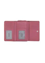 Pink leather medium women's wallet PORES-0801-5B(Z26), product view inside on white background.