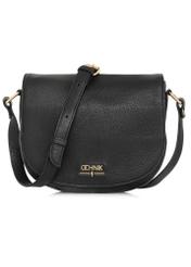 Black leather semi-circular women's messenger bag TORES-0972D-99(W25)-01