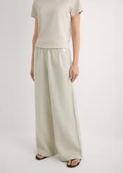 Light beige linen women's trousers SPODT-0124-1A(W26)