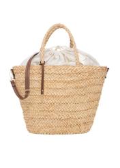 Women's straw shopper bag TOREC-0939-1E(W26), front product view on white background.