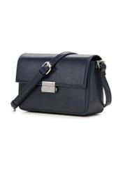 Elegant navy blue women's handbag TOREC-1251-7E(Z26) - diagonal product view, on a white background.