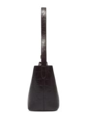 Burgundy crocodile handbag TOREC-1305-4D(Z26). Side view on white background.