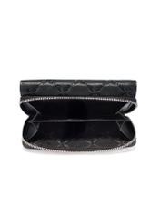 Black leather women's wallet with monogram PORES-0882A-99(W25)
