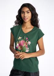 Green Women's Chest T-Shirt TSHDT-0099-54(Z22)-01