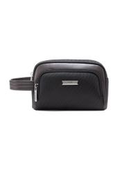 Black and brown men's cosmetic bag TORMN-0379-9J(Z26) front product view on white background.
