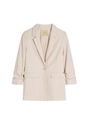 Women's light beige jacket ZAKDT-0043-1A(W26), front product view on white background.