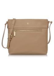 Women's leather shoulder bag with pocket TORES-0897-81(W23)-01