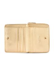 Small leather gold women's wallet PORES-0960-2X(W26) - product view from above, on white background.