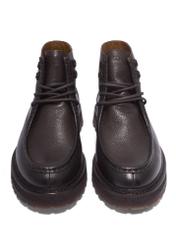 Men's dark brown leather ankle boots BUTYM-0572-1I(Z26), front product view on white background.