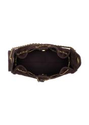 Brown suede women's hobo bag TORES-1384-1I(Z26) - product view from above, on white background.