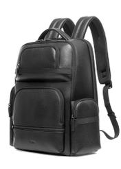 Black spacious men's backpack PLCMS-0022-99(Z25), diagonal product view on a white background.