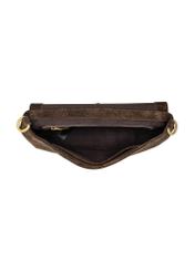 Women's suede messenger bag in brown color TORES-1388-1I(Z26), product view inside on white background.