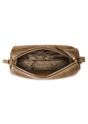 Beige suede women's handbag TORES-1249-1B(W26) - product view from above, on a white background.