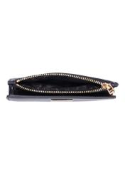 Black leather women's wallet PORES-1012-99(Z26), product view inside on white background.