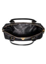 Black leather shoulder bag TORES-1369-99(Z26), product view inside on white background.