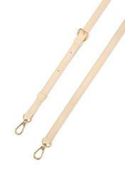 Cream women's handbag with stitching TOREC-1151-0B(W26) - close-up of detail, on white background.