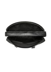 Black leather two-compartment men's bag TORMS-0525-99(Z26) - product view from above, on a white background.