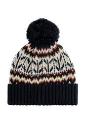 Men's winter hat with Norwegian pattern CZAMT-0068-69(Z25), product view from the back on a white background.