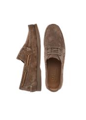 Men's leather shoes in cool beige color BUTYM-0540-1K(W26), product view from above on a white background.