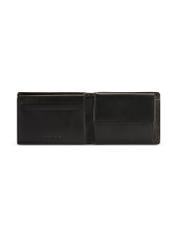 Black leather women's wallet PORES-0976-99(Z25), product view from the inside on a white background.