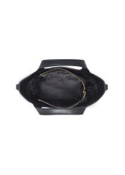 Small black leather women's handbag TORES-1341-9I(Z26), product view inside on white background.