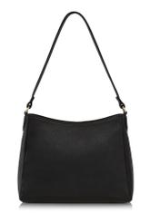 Women's black leather hobo handbag TORES-0975-99(W24)-04