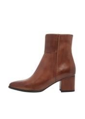 Women's leather ankle boots in cognac color BUTYD-1186-1F(Z26)