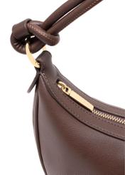 Brown small women's hobo bag TOREC-1097-1H(W26), close-up of the product detail on a white background.