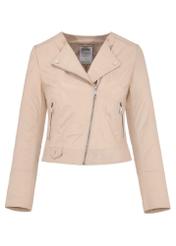 Women's Beige Leather Ramones KURDS-0273-1365(KS)