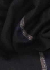 Men's woolen black scarf SZAMT-0090-9J(Z26), close-up of the product material on a white background.