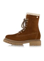 Suede insulated ankle boots in cognac color BUTYD-1091-87(Z24)-02