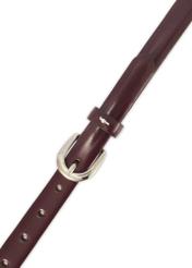 Burgundy thin leather women's belt PASDS-0281-49(Z25)