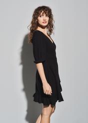 Black dress with frill SUKDT-0159-99(W23)-02